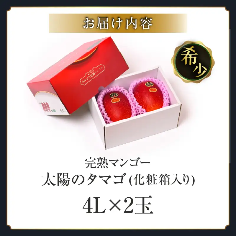 先行予約 完熟マンゴー 太陽のタマゴ 4L × 2玉 2027年産_IG5-25