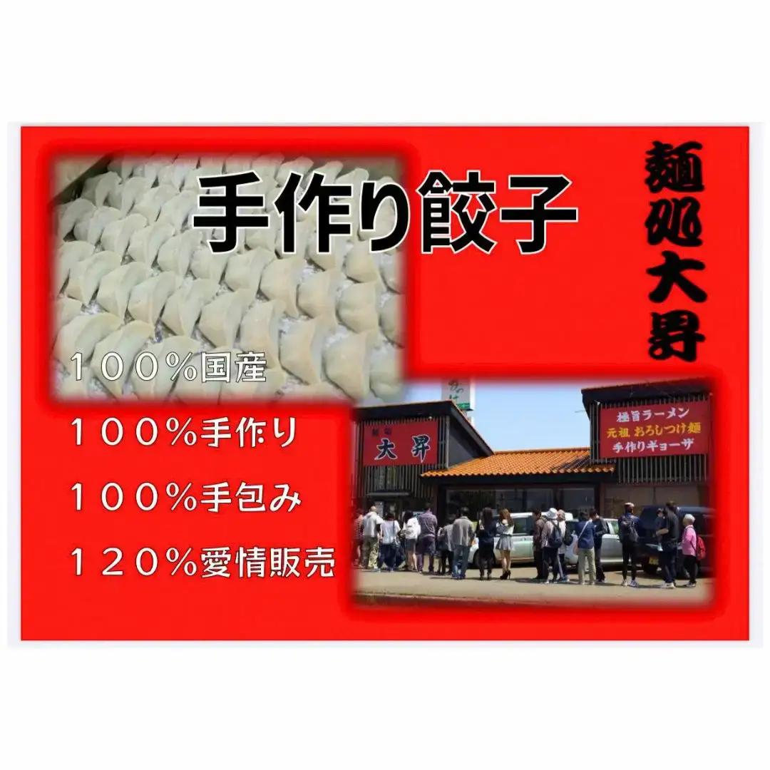 国産 ギョーザ 24個（12×2パック）背油入り 冷凍 手作り ギョーザ 麺処大昇 三条市