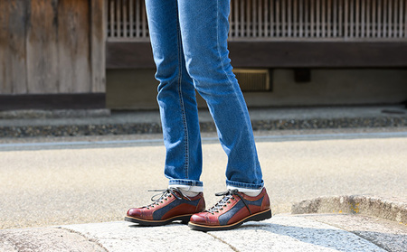 婦人靴 倭イズム デニム×牛革 YAL2000 ワイン 婦人靴 22.5cm