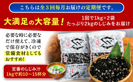 【全3回定期便】地元でも入手困難なレアサイズ！ Lサイズ 宍道湖産ヤマトシジミ(冷凍砂抜き済み)1kg×2袋(2kg) 島根県松江市/宍道湖漁業協同組合[ALAZ009]