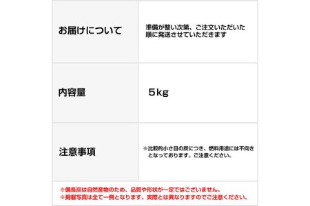 紀州備長炭 消臭・除湿用 5kg【0180-4】