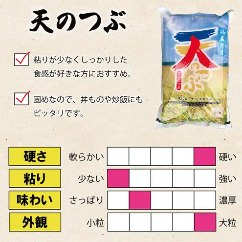 令和7年産 福島県郡山産 天のつぶ 10kg 精米 米 お米 白米 単一原料米 10キロ こめ コメ おこめ ご飯 ライス 福島県 郡山市産