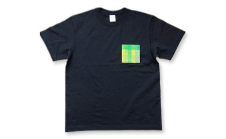 胸ポケット付きTシャツ Mサイズ 半袖 洋服 手織り 男女兼用 選べる ポケット 色 コットン 新潟市 ポケット緑