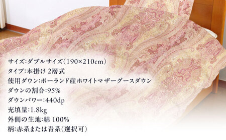 【糸島羽毛ふとん】【ダブル】 羽毛 布団 本掛け 2層式 ポーランド産 グースダウン95% 糸島市 / 株式会社三樹 / 布団 羽毛[AYM030]