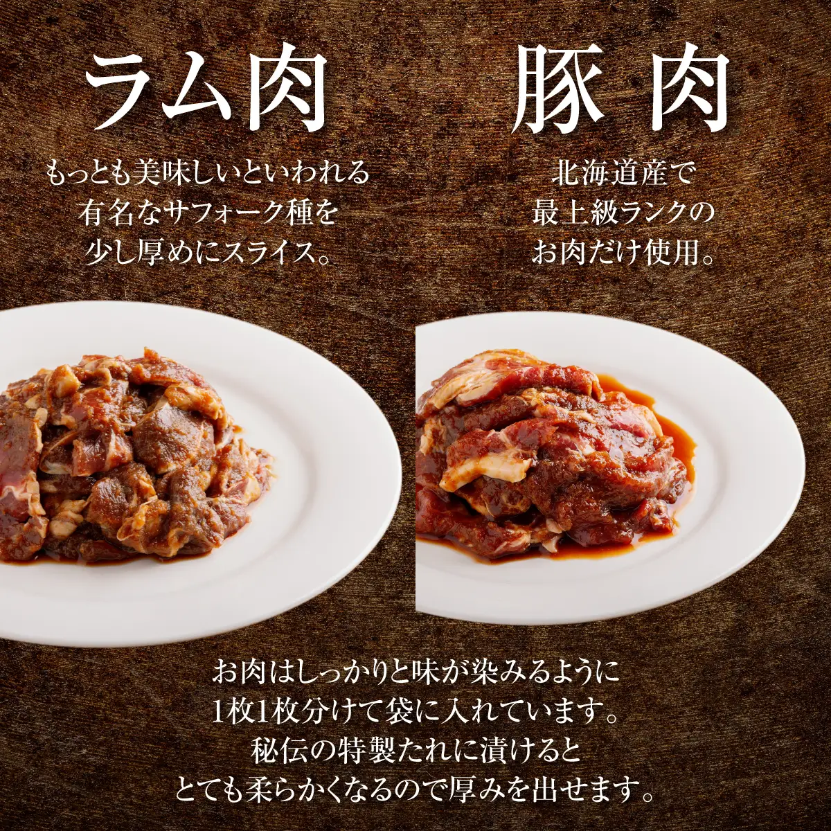 【3カ月定期便】むろらん ジンギスカン（ラム）トンギスカン（豚）450g×各1パック MROBA016