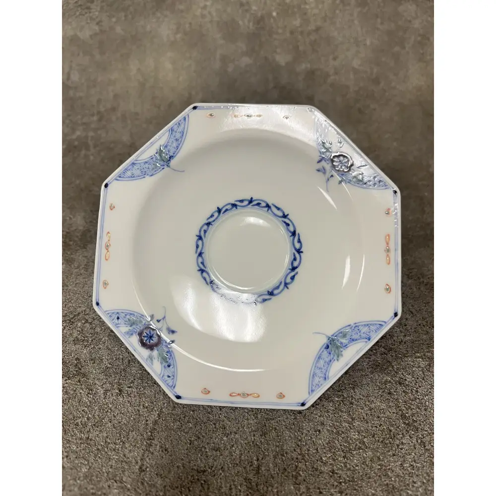 九谷焼 カップ＆ソーサー 染付花/三浦晃禎作 焼き物 民芸品 工芸品 食器