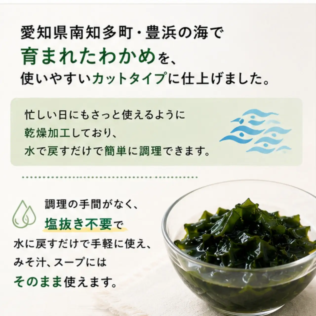 カットわかめ 計150g(15g×10袋） チャック袋入 わかめ