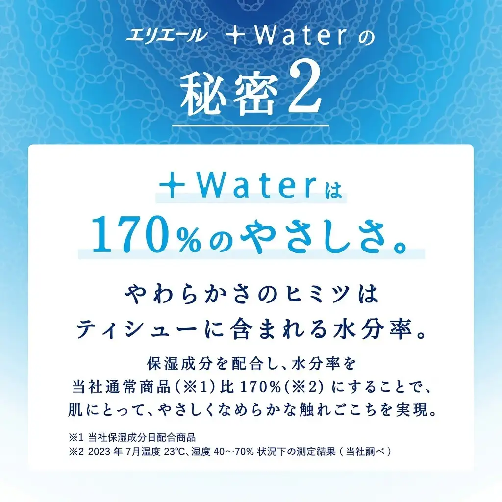 ティッシュ エリエール ＋Water 保湿 50箱 ティッシュ