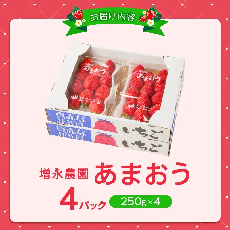 【2027年1月より順次発送】増永農園　福岡県産あまおう　250g×4パック _ あまおう いちご 〔Fi080-04〕