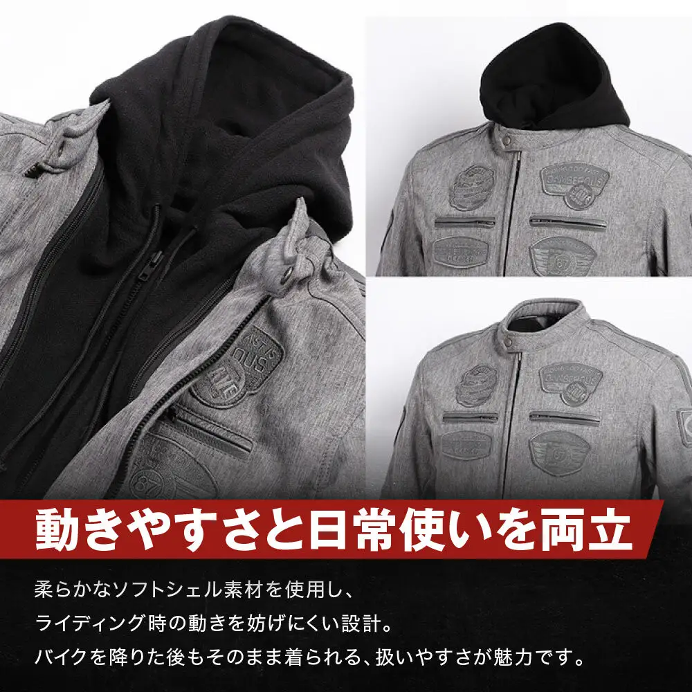 【デグナー】ソフトシェルジャケット[22WJ-10] ブラック Mサイズ｜京都 バイクギア 人気ブランド ジャケット バイク
