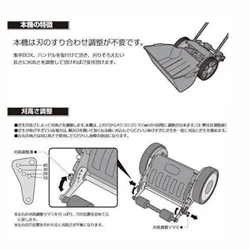芝刈り機 大進 手動式 自動調整刃 家庭用 芝刈り機