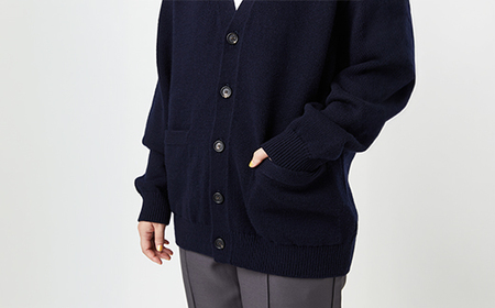 ≪先行予約≫【THISISASWEATER.】A1 : A SWEATER IS ORDINARY.Cardigan BRITISH NAVY ネイビー カーディガン 服 洋服 ユニセックス メンズ レディース ブランド 数量限定 山形県 山辺町 サイズ3 yt-socan3