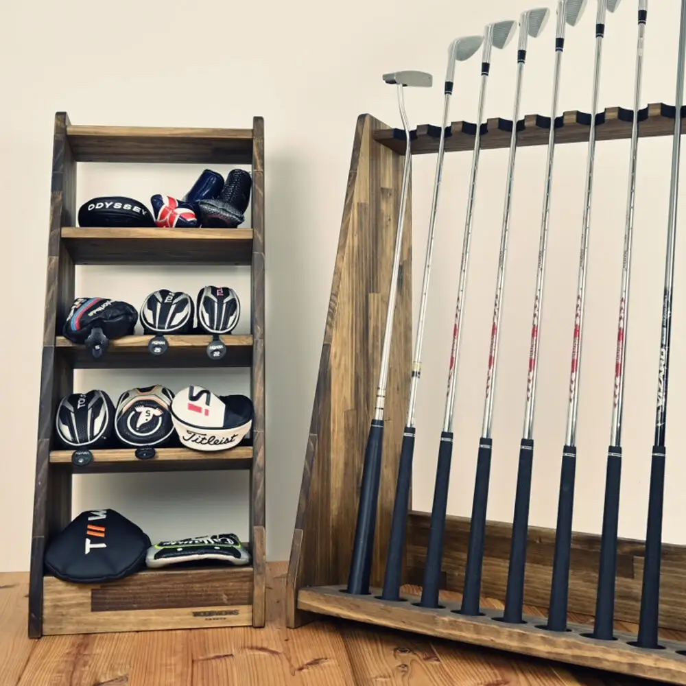 WOODWORKS ヘッドカバー＆マルチラック 【本体カラー：ダークブラウン】完成品