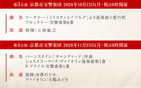 チケット オーケストラ福山定期S席 定期会員券（広響3回＋京響3回） [BAFS043] チケット