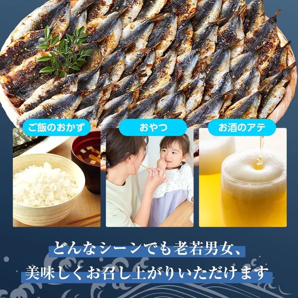 そのまま食べれる 真いわし 焼きみりん 500g×2袋 |いわし