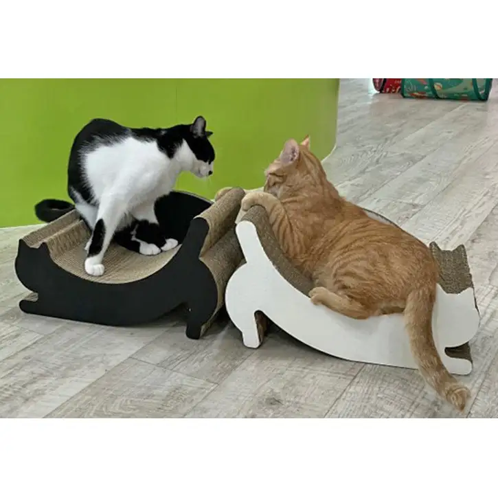 猫用爪とぎ キャトリーヌ猫用ベンチ強化ダンボール日本製 猫用爪とぎ 白