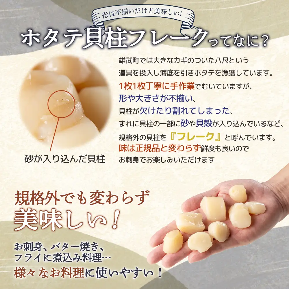 ほたて貝柱(ＢＣフレーク)1kg【12439】