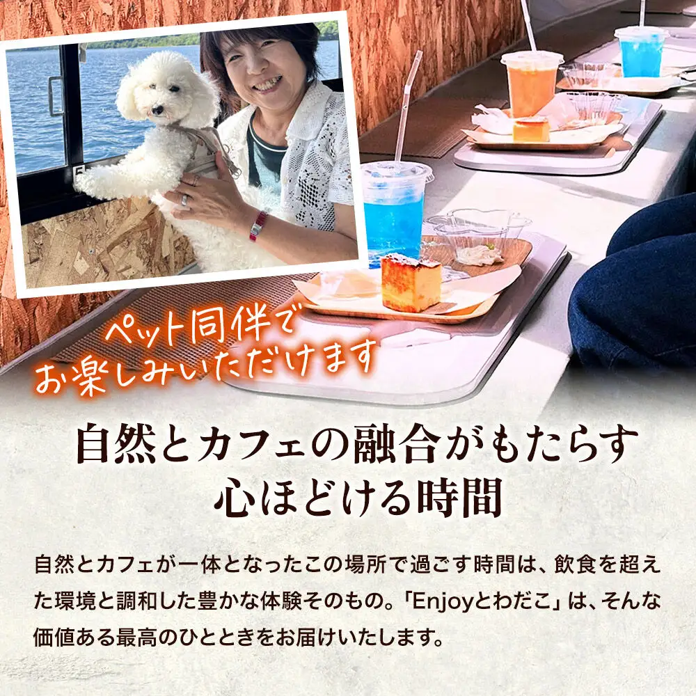Enjoyとわだこ 湖の上のカフェ 湖上カフェ体験（大人1名様分）湖の上で過ごす特別な時間 ＜レターパックプラス＞