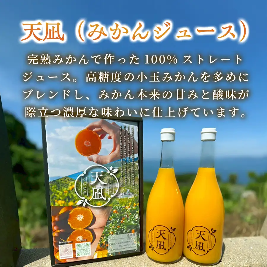 【砂糖・保存料・甘味料すべて不使用】真穴産みかんジュース「天凪」　720ml　6本【H98-4】【1711271】 YWTBU004