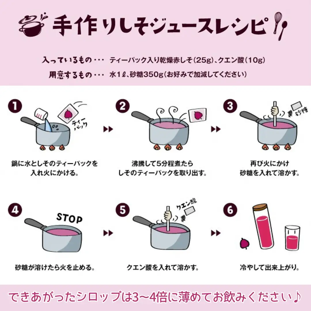 しそジュース 手作り キット 2袋 セット 煮出し パック 自家製 赤しそ 紫蘇ジュース しそ シソ 赤紫蘇 赤シソ 着色料不使用 保存料不使用 新潟県 上越市 国産
