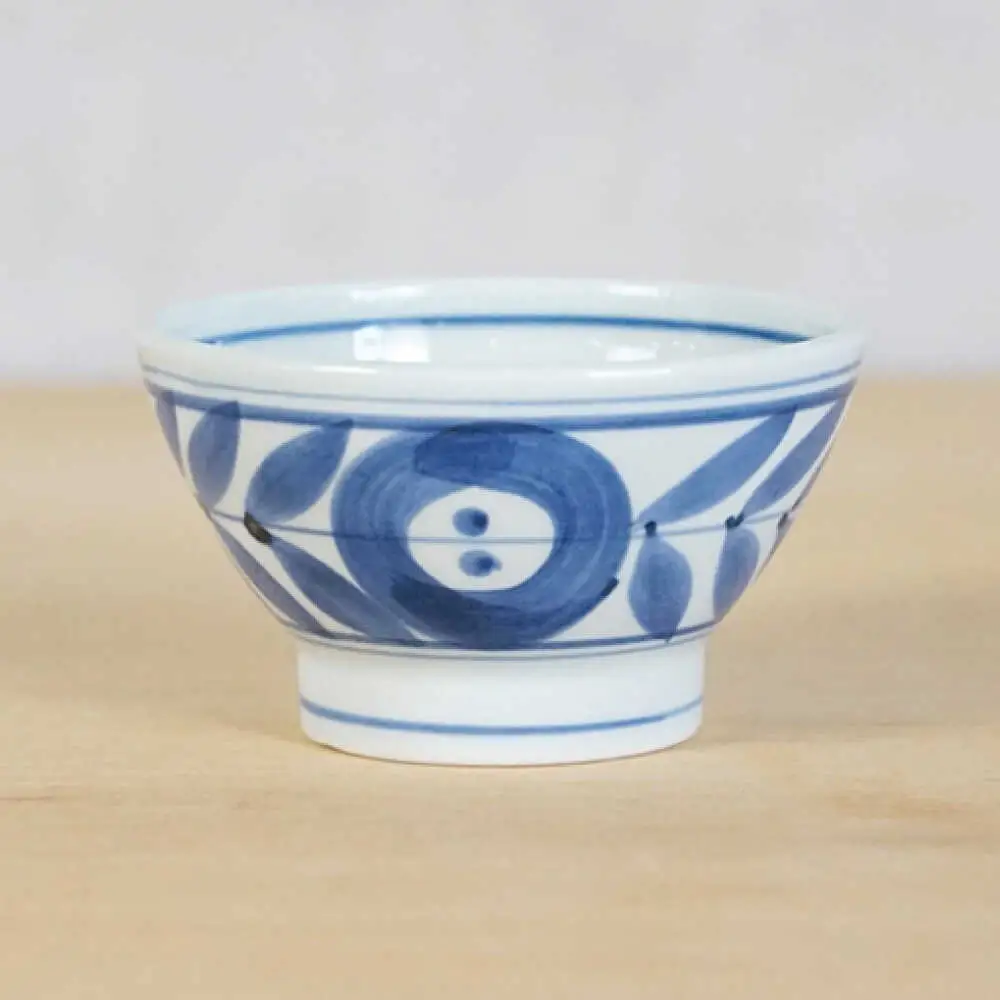 【波佐見焼】ルリ木の葉くらわんか碗 軽量 茶碗 ペアセット【浜陶】[XA97]