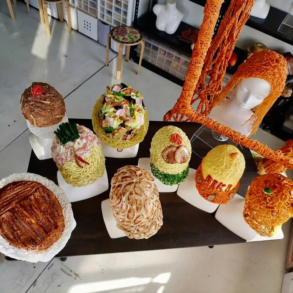 食品サンプル【被っちゃった！福岡トマトパスタ】