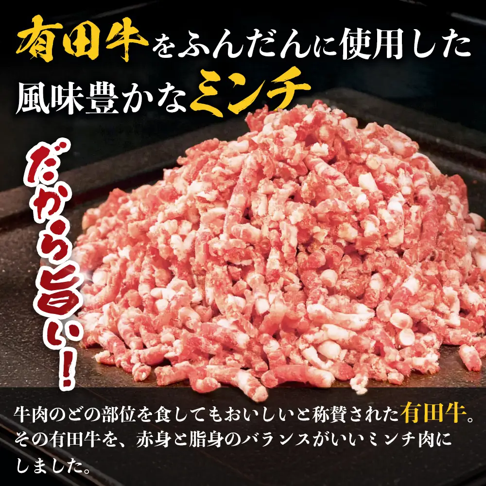 宮崎県産 黒毛和牛 万能ミンチ 約1.1kg（550g×2P）冷凍｜国産牛 牛肉 お肉 ひき肉 ミンチ パック ハンバーグ コロッケ ミートソース 三色丼 家庭用 有田牧畜産業 宮崎県 諸塚村 AR-04