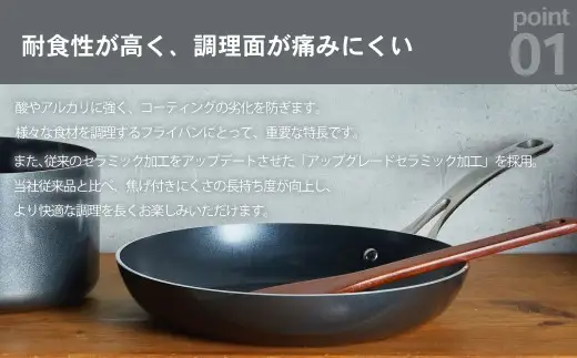 【京セラ】 フッ素不使用 セラブリッド フライパン ステンレスハンドル 20cm （IH／ガス火対応） セラミック加工のフライパン KYOCERA AS-8118