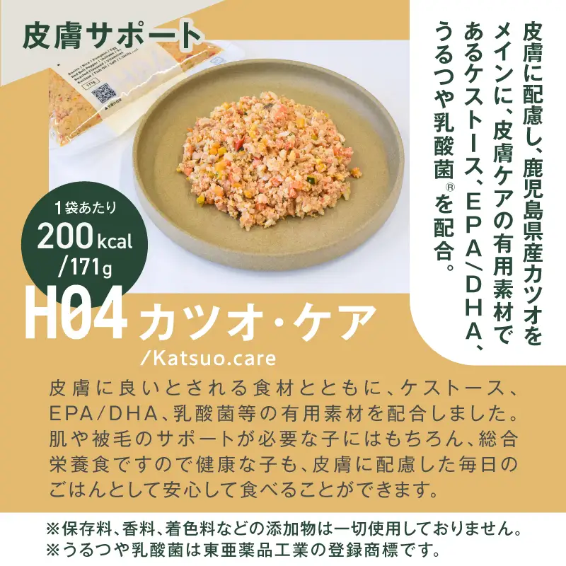 【全6回定期便】Buddy FOOD ヘルスケアプラス 皮膚サポートカツオ・ケア×6パック K390-T10_b 魚 かつお 皮膚ケア ペットフード