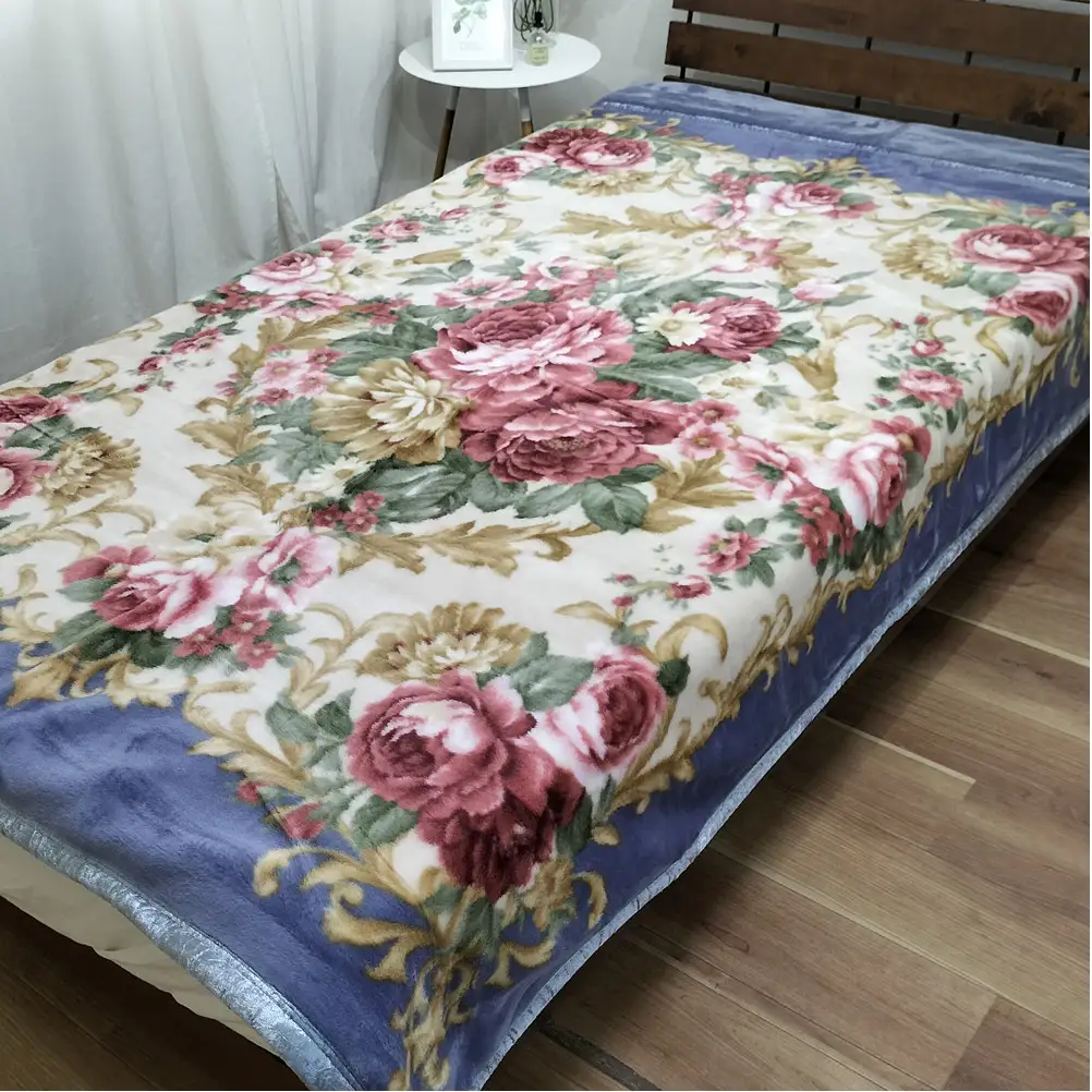 【シングル2枚組】吸湿発熱ふんわりアクリル2枚合わせ毛布(140×200cm)×1セット（ピンク1枚・ブルー1枚）  M-6701-2P