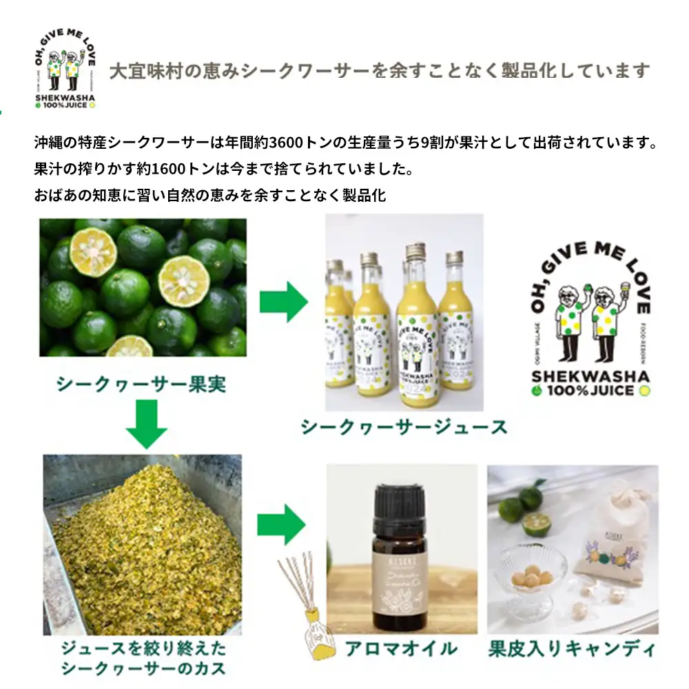 【定期便:12回】【OH.GIVEMELOVE】シークヮーサー100％ジュース360ml×2本