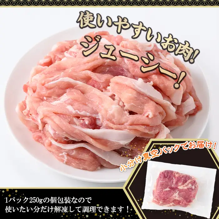 鹿児島県産 豚肉 切り落とし (計2.5kg・250g×10P)【株式会社羽根】A1087