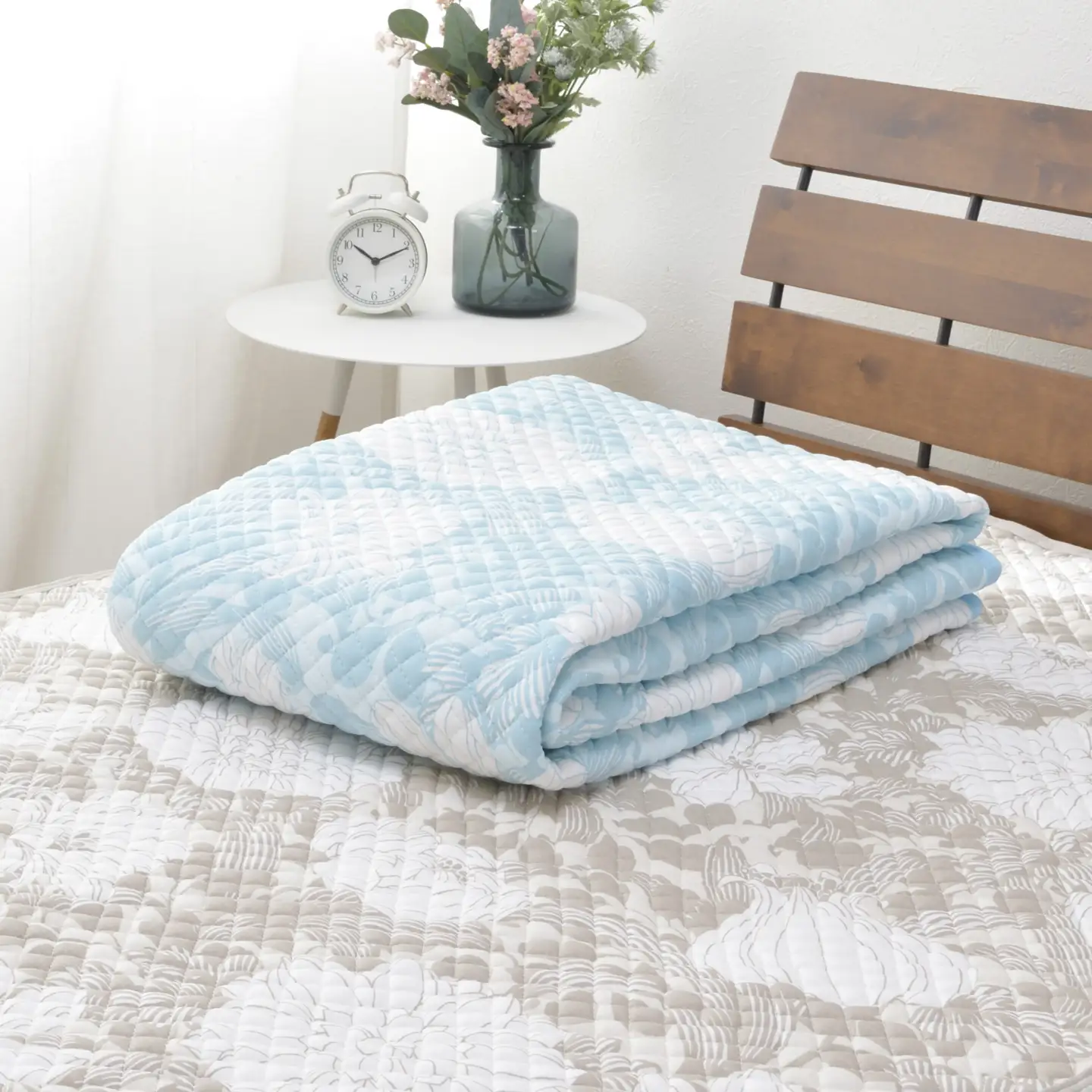 【夏の一押し】タッチクール コットン 敷パッド 1枚 【セミダブル】120×205cm SN-0710PSW