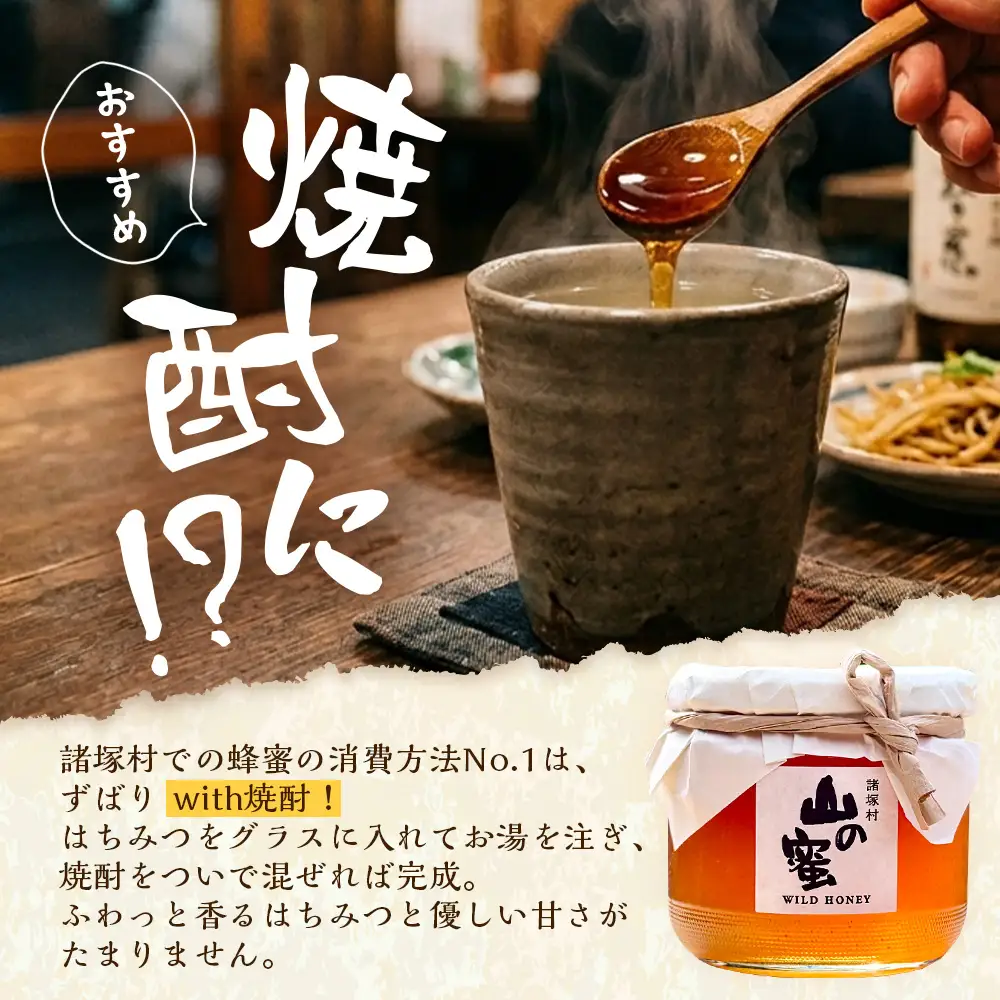 はちみつ 山の蜜 400g×1本 冷蔵｜国産 蜂蜜 百花蜜 ニホンミツバチ 希少 自然養蜂 瓶 もろっこはうす 宮崎県 諸塚村 MO-02