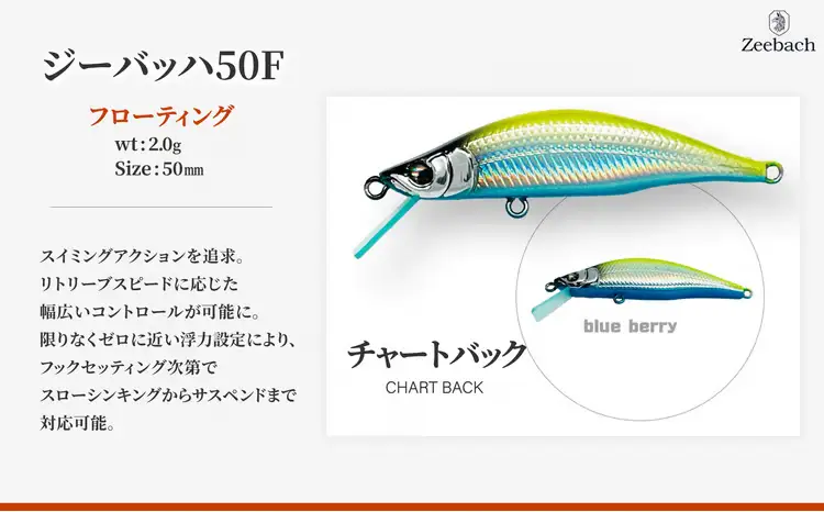 渓流用ミノーZeebach 50F チャートバック　35P7813【 ギルズ】
