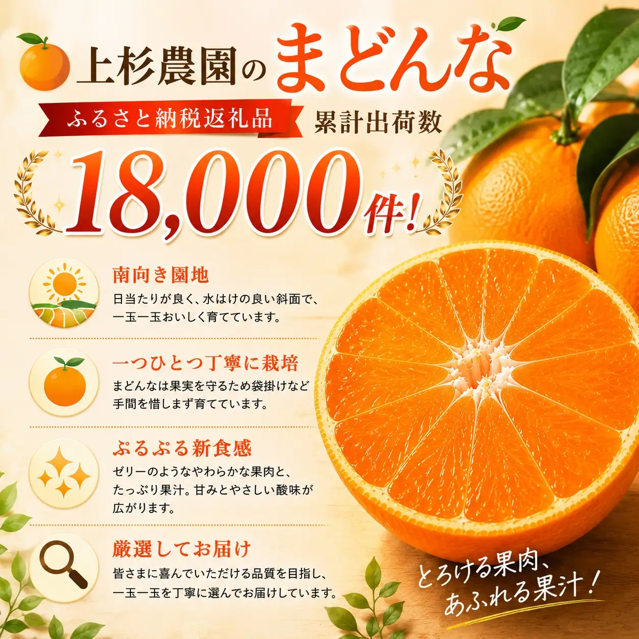 【先行受付】こんな柑橘はじめて!!上杉農園のぷるぷる新食感!!「まどんな」約2.5kg【D39-67】【配送不可地域：離島】【1619931】 YWTF042