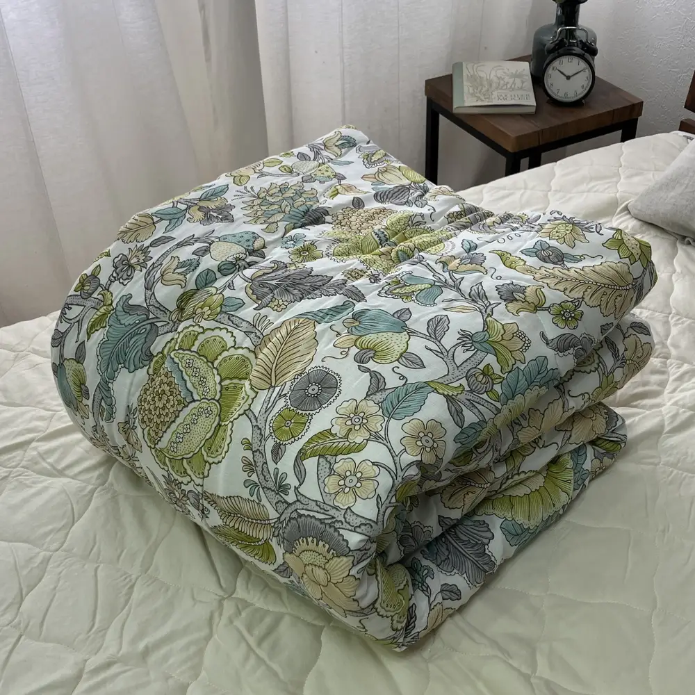 【訳あり 数量限定】消臭わた入り ガーゼプリント 肌布団 1枚 【クイーン】 200×190cm ベージュ SH-3007Q