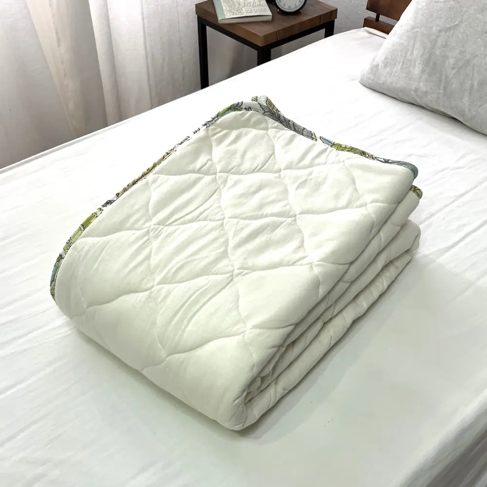 【訳あり 数量限定】消臭わた入り ガーゼプリント 敷パッド 1枚 【クイーン】160×205cm ベージュ SH-3008PQ