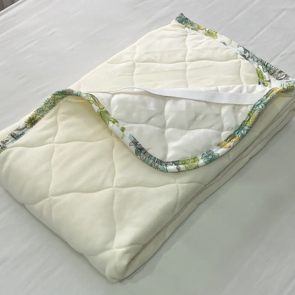 【訳あり 数量限定】ガーゼプリント 敷パッド 1枚 【シングル】100×205cm ベージュ SH-3112PS
