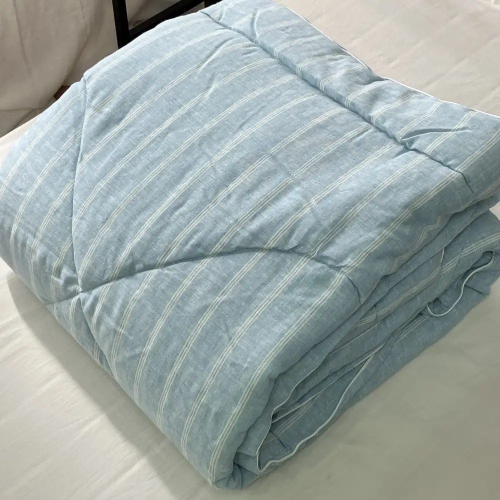 【訳あり 数量限定】クール フレンチリネン 肌布団【シングル】 1枚 140×190cm ブルー SH-3641