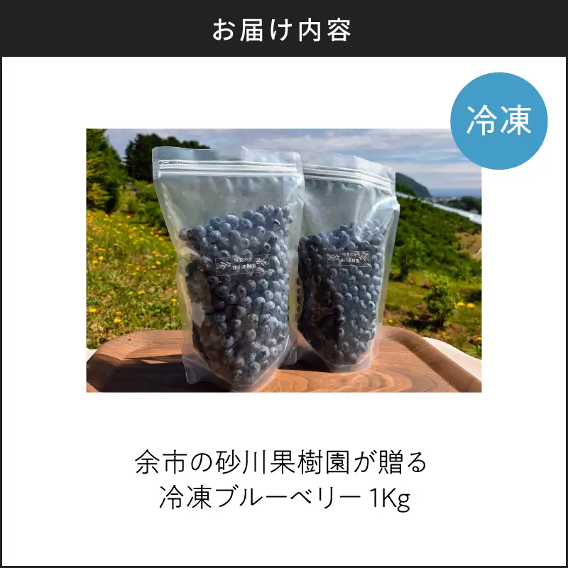余市の砂川果樹園が贈る 冷凍ブルーベリー1Kg_Y033-0041