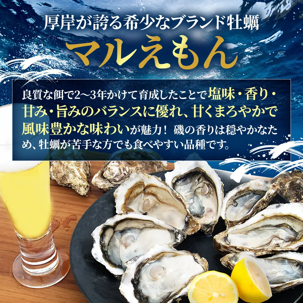 厚岸産牡蠣 マルえもん 3L・M 食べ比べ 各12個 牡蠣