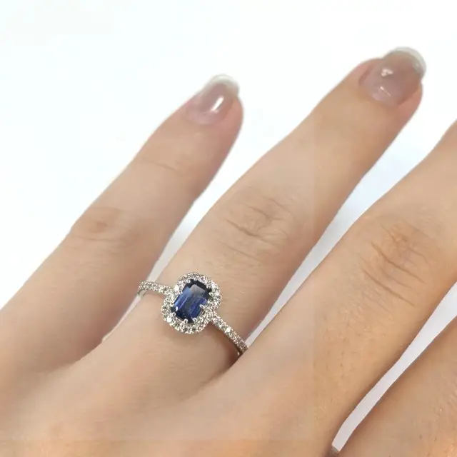 プラチナ サファイア ダイヤ取巻 リング　R0001