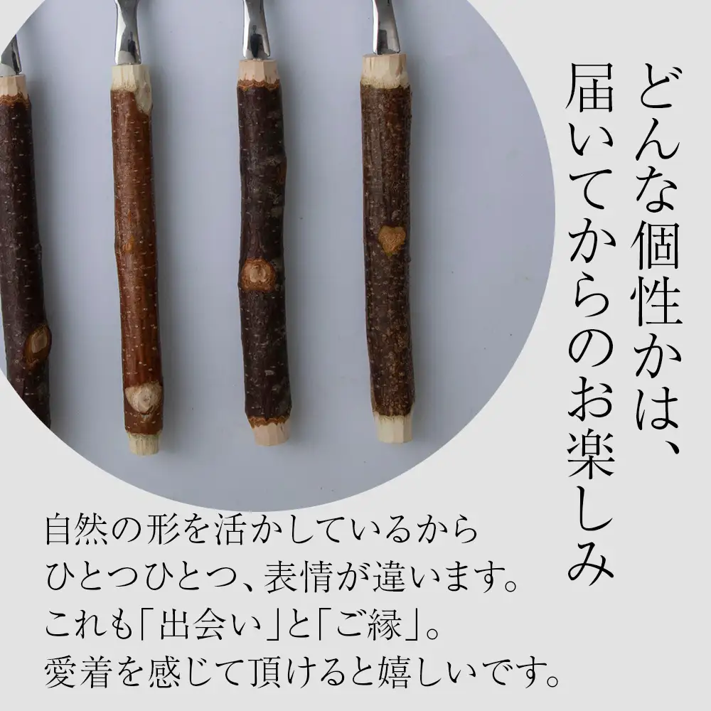 ≪数量限定≫積丹【白樺カトラリーセット　スプーン＆フォーク1セット(各4本) 】北海道 森林保持