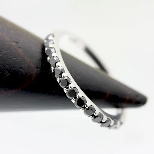 指輪 プラチナ PT900 ハーフエタニティ リング ブラックダイヤモンド 0.5ct メンズ レディース  5～22号 シンプル ジュエリー山梨県 南アルプス市 【180-ptm】 ALPAZ195
