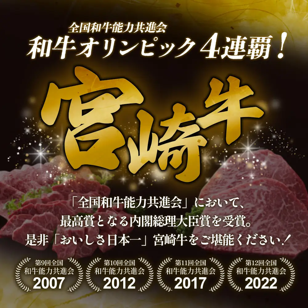【宮崎牛】ステーキ ロース 400g (200g×２P) 真空パック 冷凍