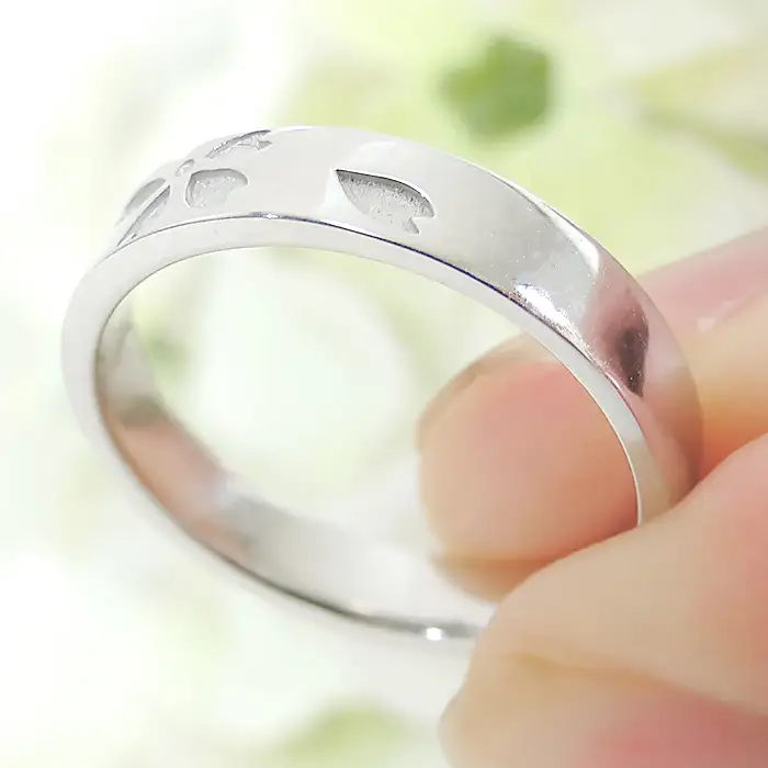 指輪 桜 プラチナ PT900 和柄 花模様 花びら ストレート 10～22号 メンズ 無垢 地金 ジュエリー 山梨県 南アルプス市 【328-ptm】 ALPAZ200