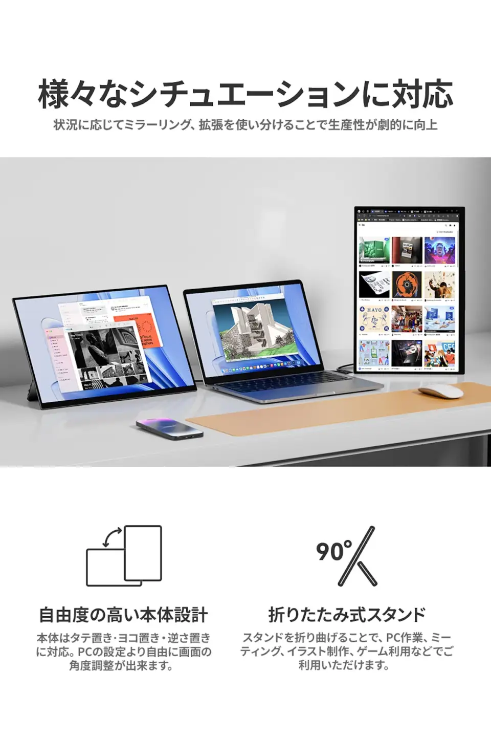 EHOMEWEI モバイルモニター IPS 15.6インチ 4K 薄型6mm [1314]