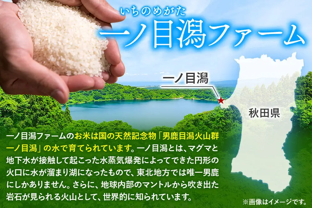 あきたこまち （玄米） 10kg（5kg×2袋） ＜令和8年産 新米受付＞ 【定期便3ヶ月】「秋田県男鹿市北浦産」 一ノ目潟ファーム 秋田県 男鹿市