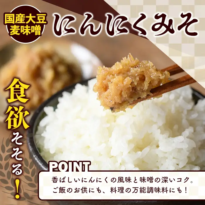 国産大豆麦味噌使用！ご飯のお供セット(豚みそ+にんにくみそ・合計6パック) 国産 味噌 みそ 麦味噌 麦みそ 豚味噌 ぶたみそ にんにく味噌 自家製 手作り ごはんのお供 おかず おつまみ 万能調味料 【田舎みそ磯畑～ISOMISO～】akn099-14